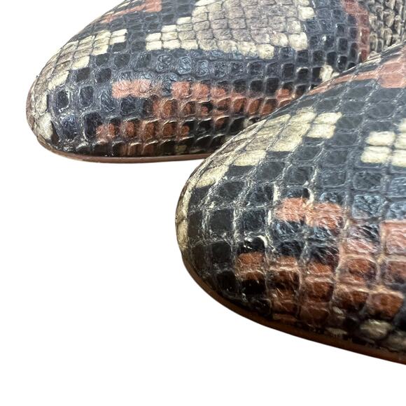 Madewell Remi Slides Snakeskin Print Pointed Toe Mules Flat Loafers Shoes Size 9 - Picture 6 of 11